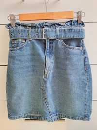 Spódniczka jeansowa wysoki stan h&m
