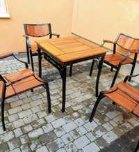 Stol i cztery krzesla debowe