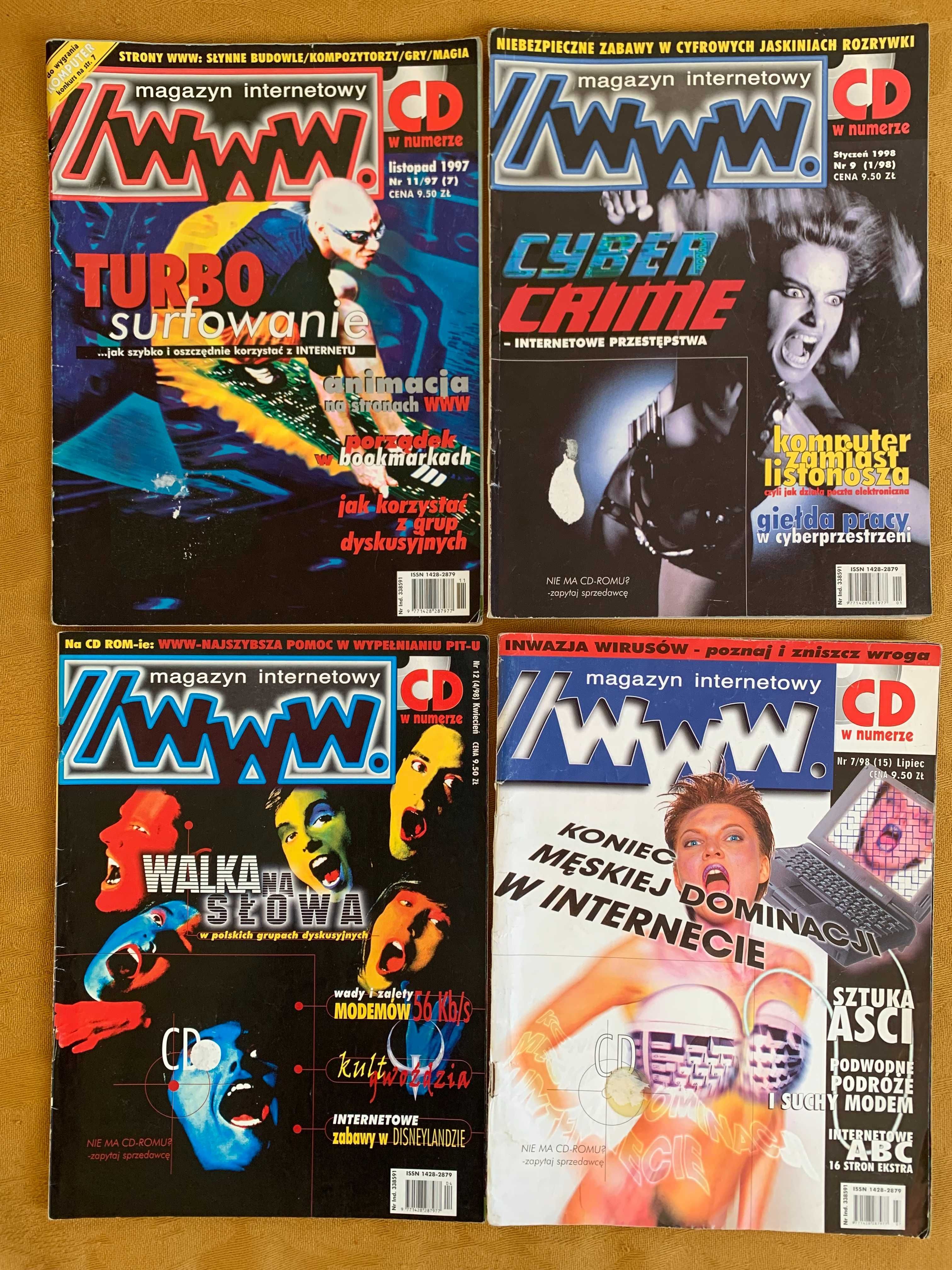 Magazyn Internetowy WWW nr 7, 9, 12 i 15 z lat 1997/98 (4 egz.)