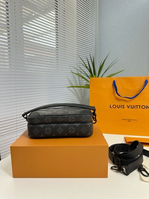 Сумка мужская Louis Vuitton mini soft  tuunk черная кожаная оригинал