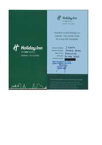 Voucher do Hotelu Holiday Inn Gdańsk City Centre- 2 noclegi dla 2 osób