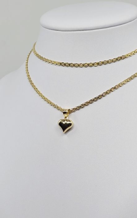 Złota zawieszka serce dmuchane próba 585 14k