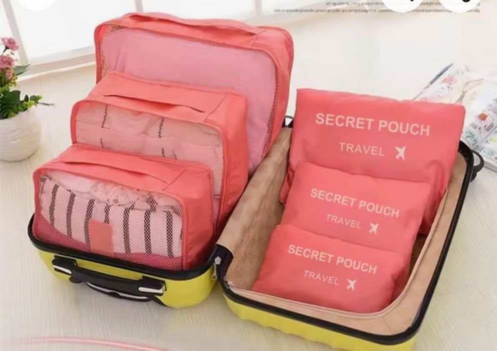 6 Bolsas arrumação mala viagem Novas!