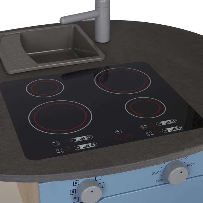 Drewniana wyspa kuchenna niebieska meble dla dzieci  kuchnia Micki,