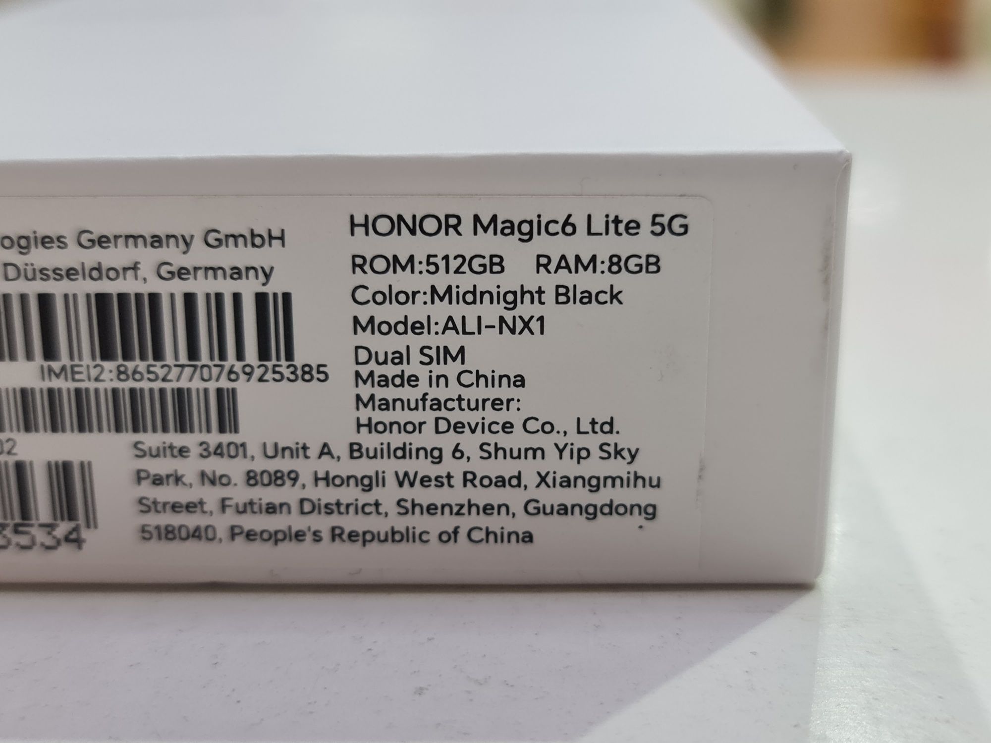 New Honor Magic6 Lite 8/512GB Black magic 6 lite EU Global