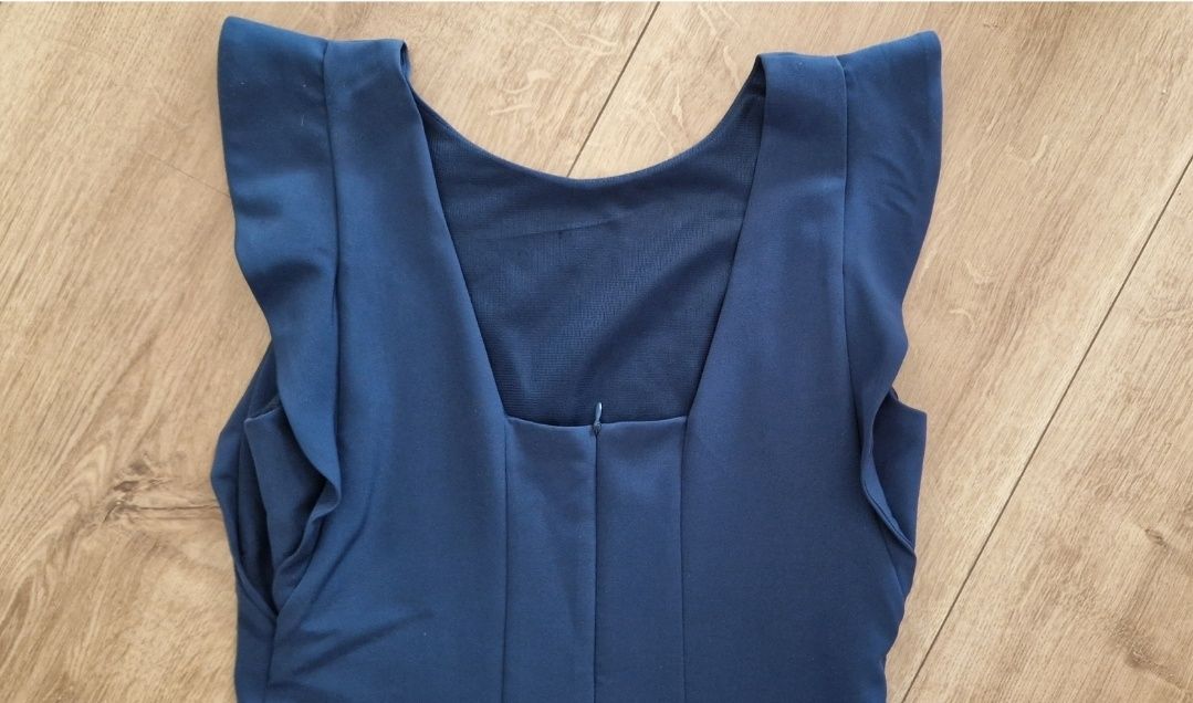 Granatowa niebieska damska sukienka Reserved 38 M świąteczna sukienka