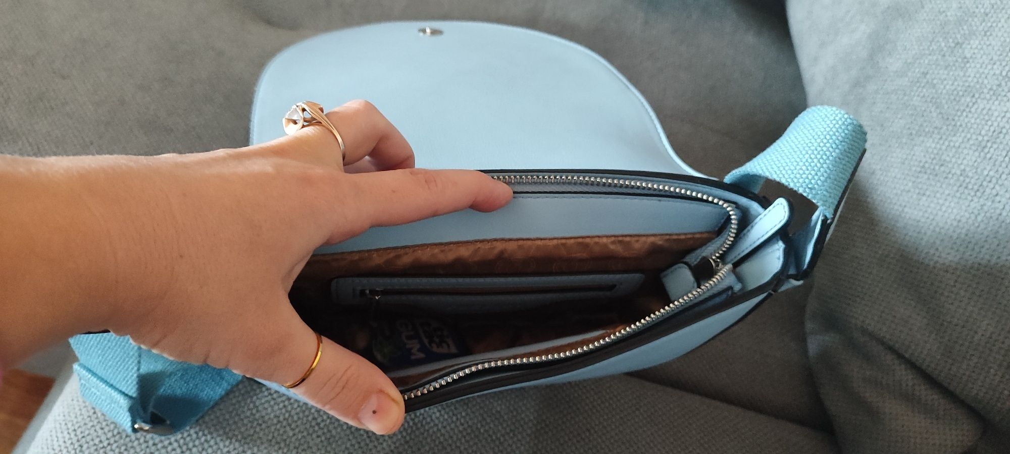 Błękitna niebieska torebka crossbody rogal PUCCINI premium