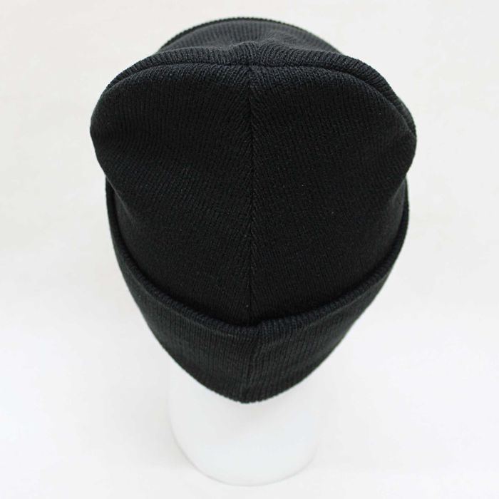 Тепла шапка найк (Nike) чорного кольору з чорною вишивкою з боку