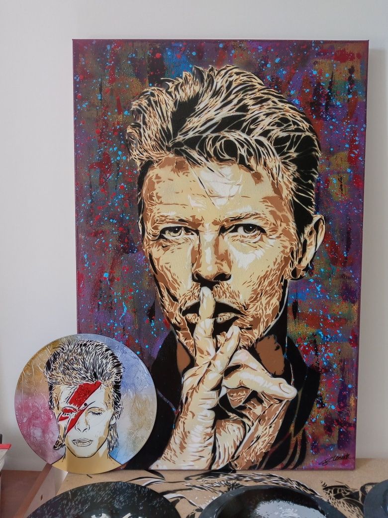 David Bowie pintura original em tela