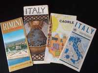 Folhetos turísticos panfletos antigos França Itália Alemanha Espanha