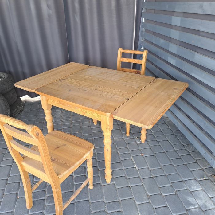 Stół lite drewno rozkładany plus a krzesła