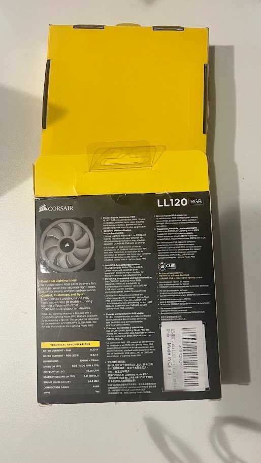 Wentylator Corsair LL120 RGB 120mm – ARGB, PWM, nowy