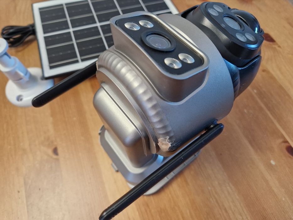 Kamera solarna V380 4G Lte sim monitoring na działkę budowę bez prądu