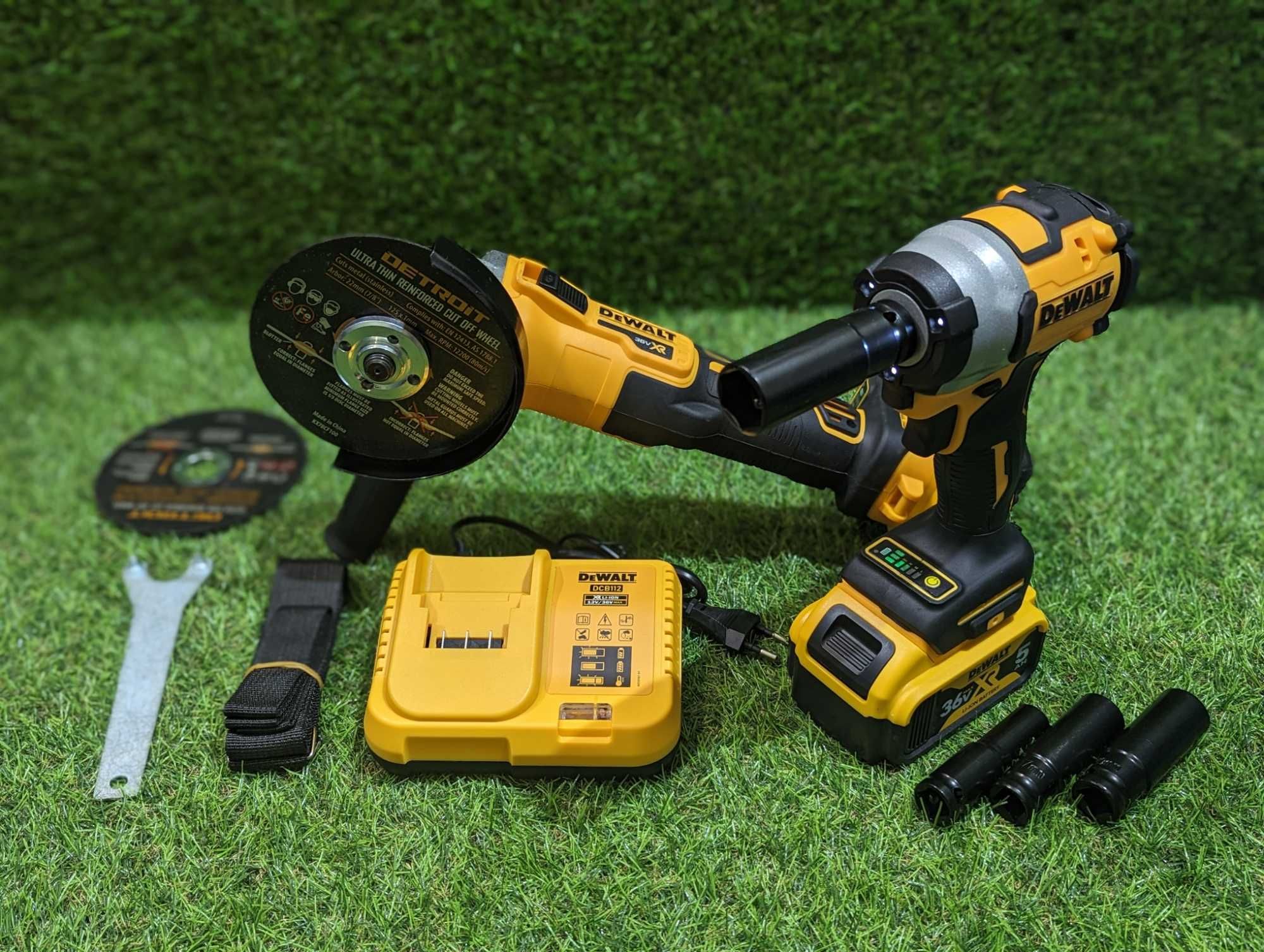 2в1 Болгарка DeWALT DCG 405P2 36V Гайковерт акумуляторний Девольт