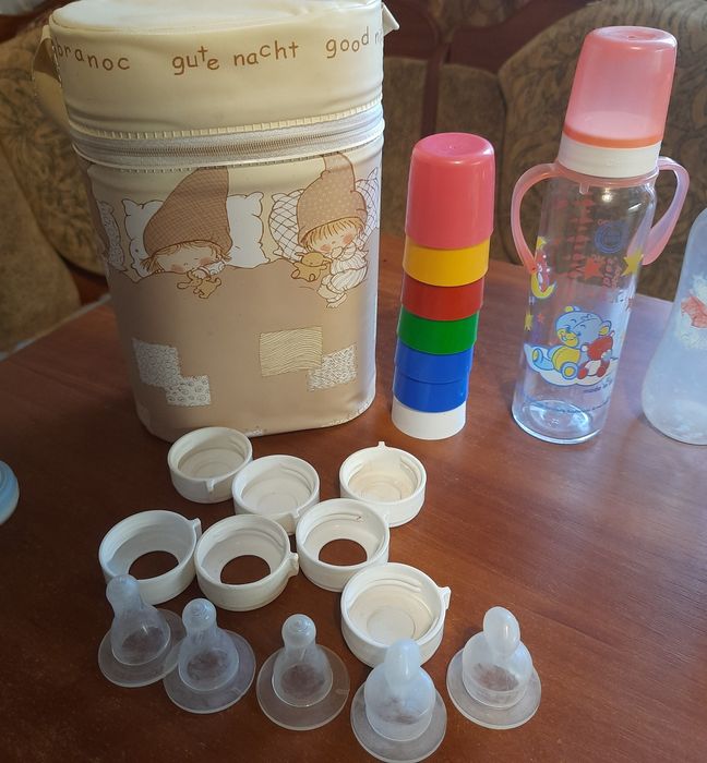 Пляшечка, пляшечки, комплектуючі, соска, кружка, слюнявчик, крем