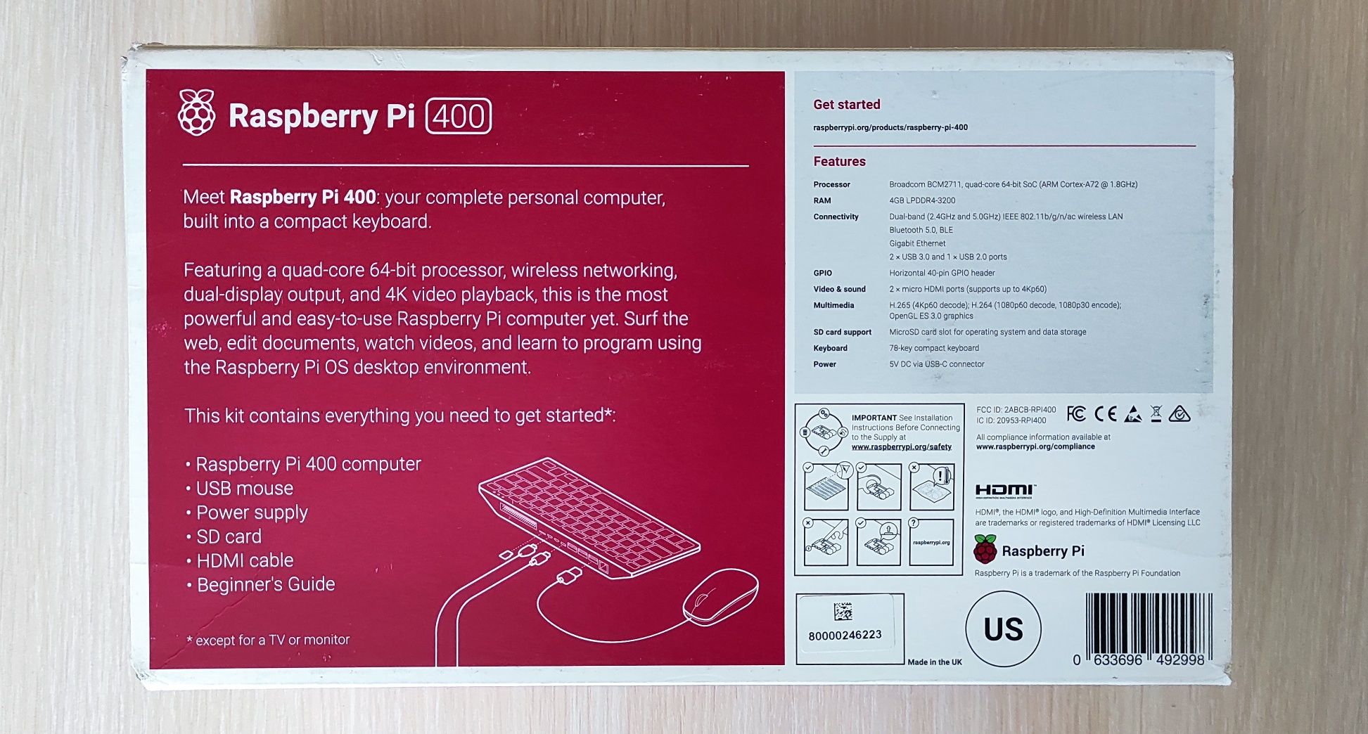 Набор Raspberry Pi 400 Computer Kit.