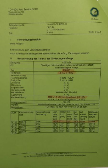 Kompletne koła felgi z oponami 8 1/2J x 18 H2 ET55 255/55 R18 109H