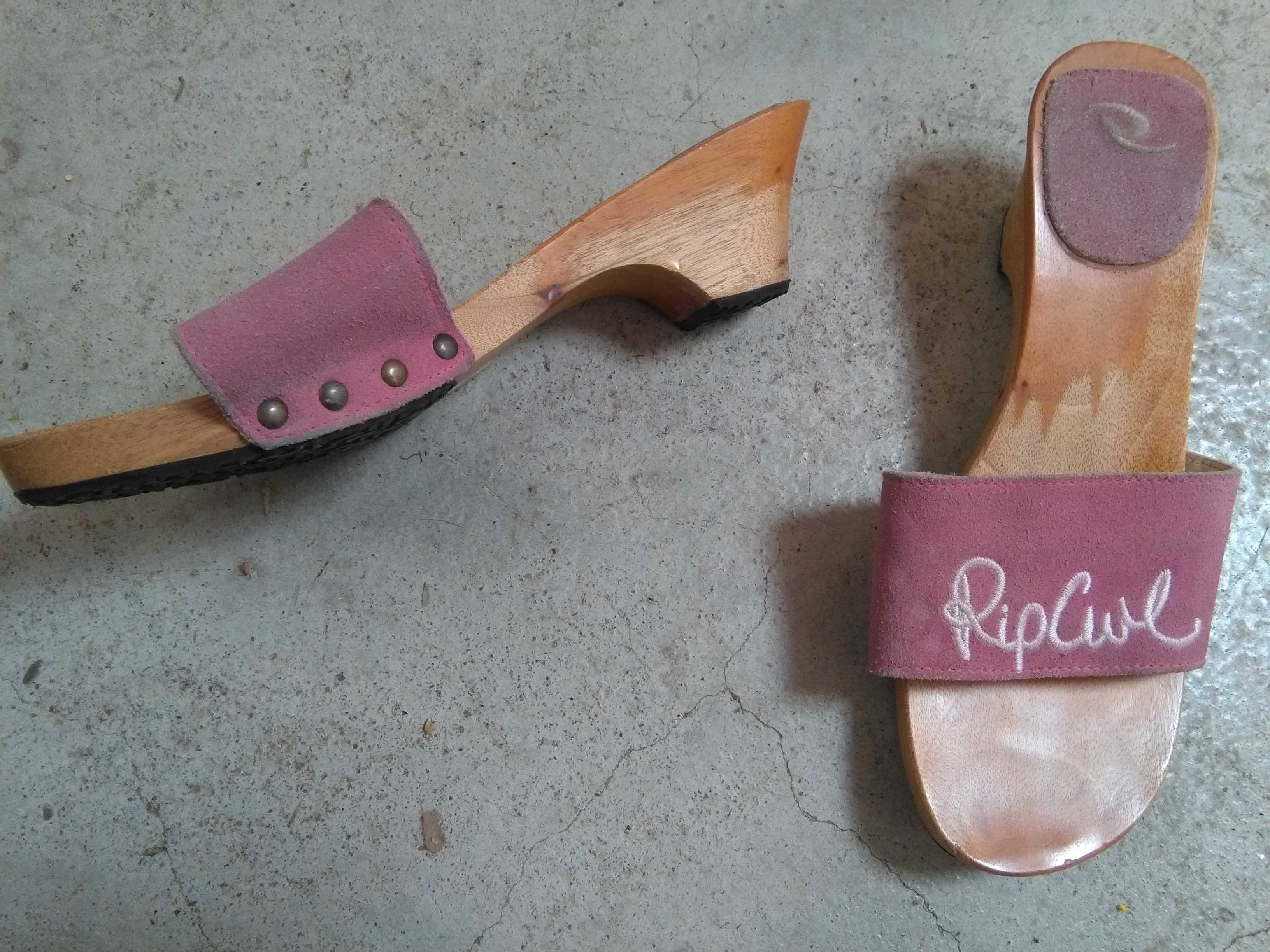 Sandálias Pretas Compensadas,Socas Rosa Ripley Curl