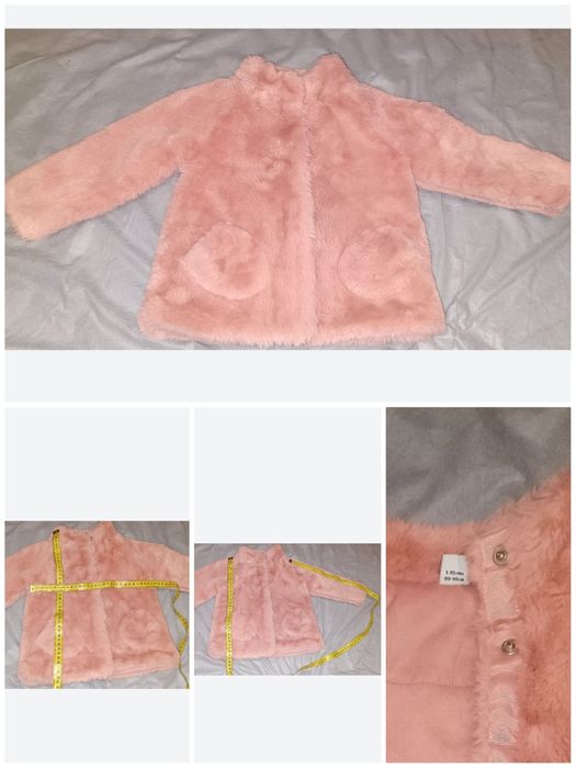 Детские шубки: розовая, серая, жилетка на девочку