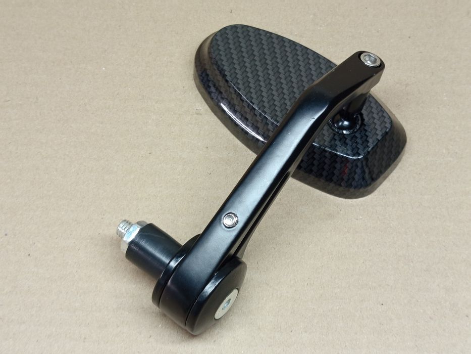 Зеркала мото (пара) "ОВАЛ CARBON" в торец руля