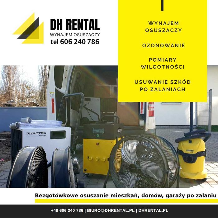 Wynajem OSUSZACZY Wypożyczalnia osuszaczy OSUSZANIE tynków i posadzek!