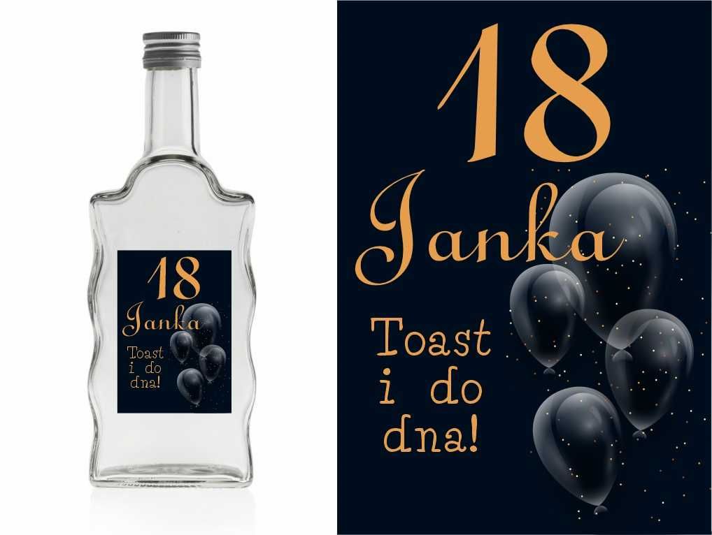 Etykiety Naklejki na butelki wódkę alkohol 18 urodziny 10 sztuk