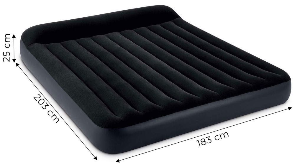Materac dmuchany Intex 64144 • Dwuosobowy • 203x183x25 • Z zagłówkiem
