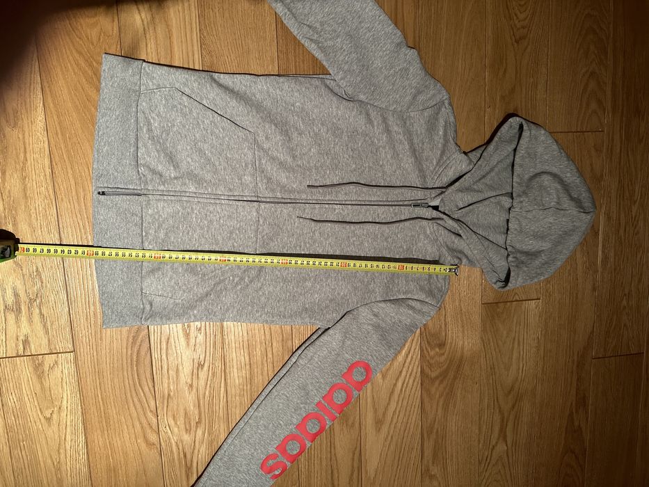 Adidas r. S bluza kaptur suwak rozpinana szara