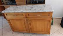 Szafka łazienkowa kuchenna z blatem drewno blat marmurowy 125cm/43cm