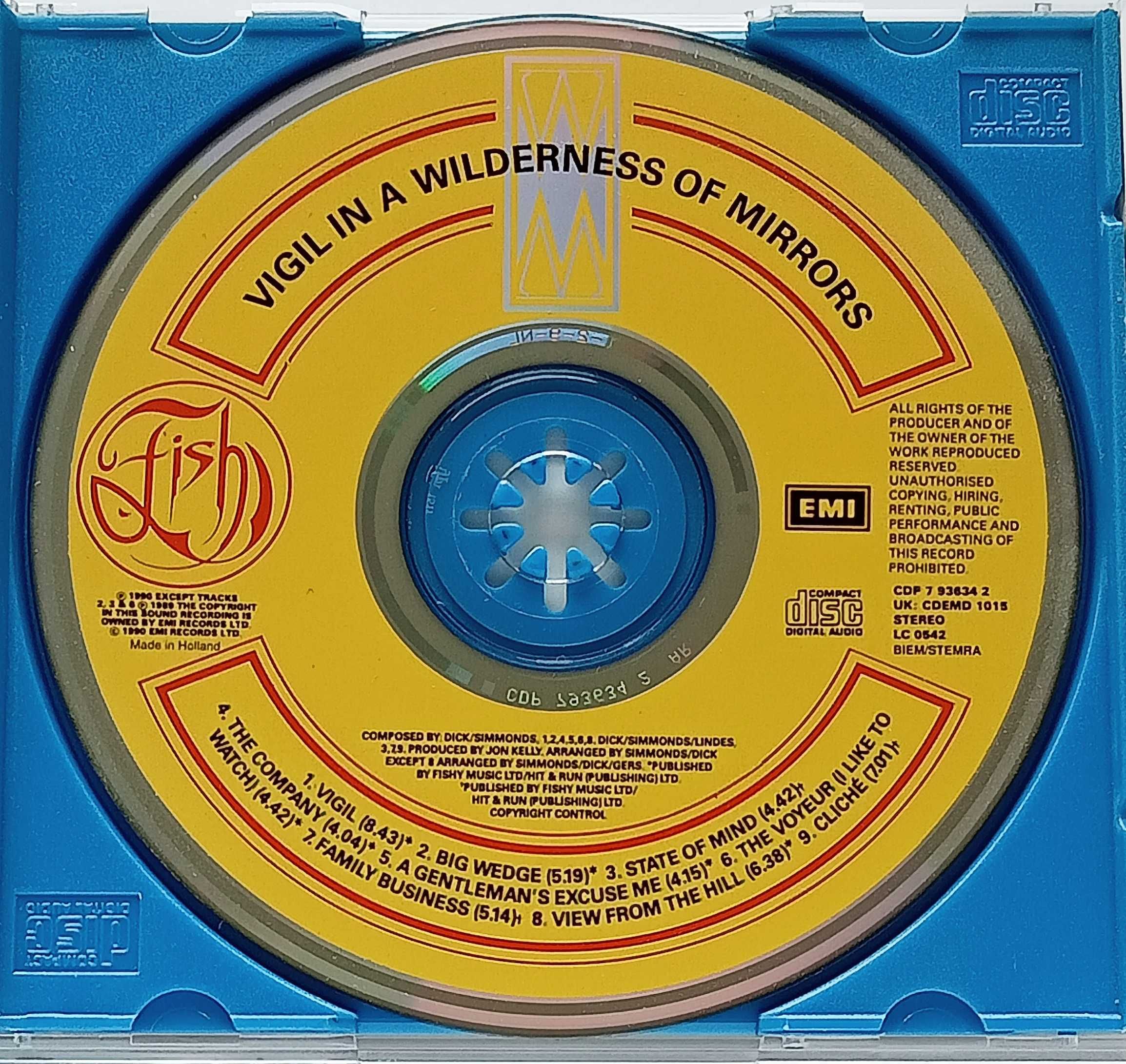 Fish – Vigil In A Wilderness of Mirrors CD 1990, stare wydanie !