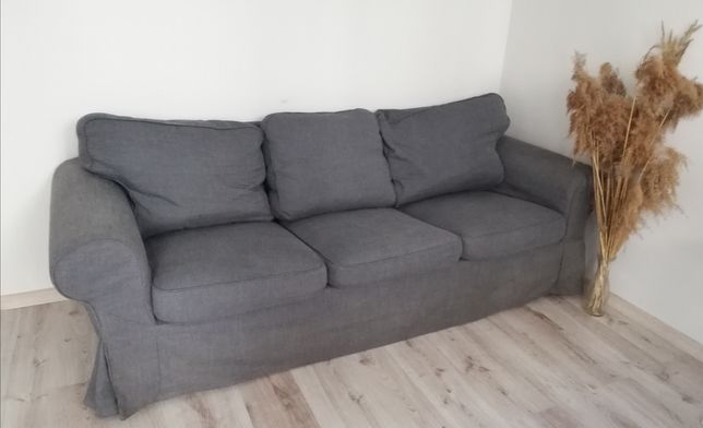 szara sofa 3-osobowa Ikea Ektorp wygodna miękka stan bardzo dobry