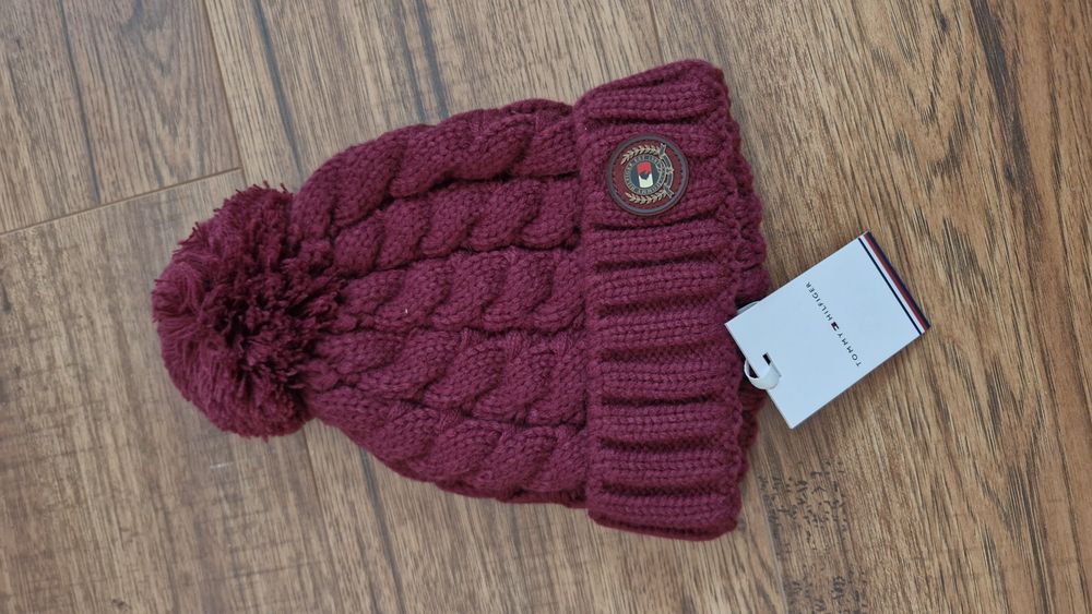 Czapka zimowa Tommy Hilfiger bordowy NOWA