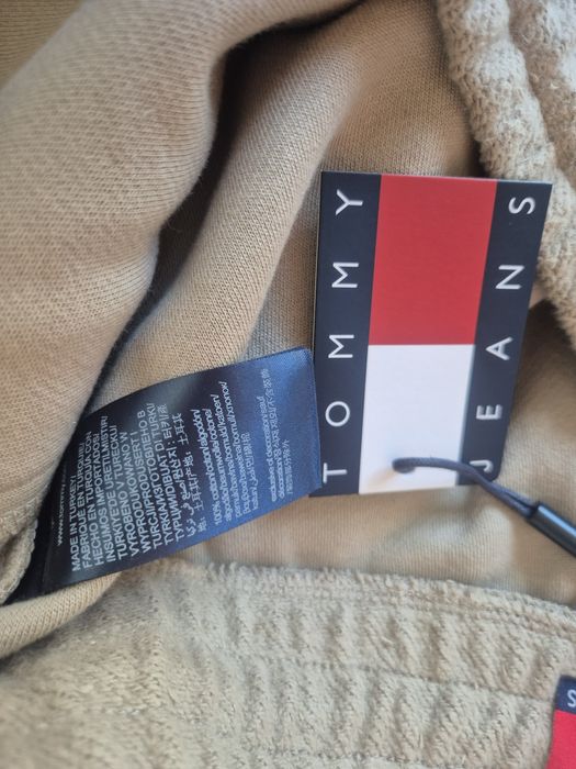 Nowe dresowe spodnie beżowe bawełniane plus size Tommy Jeans