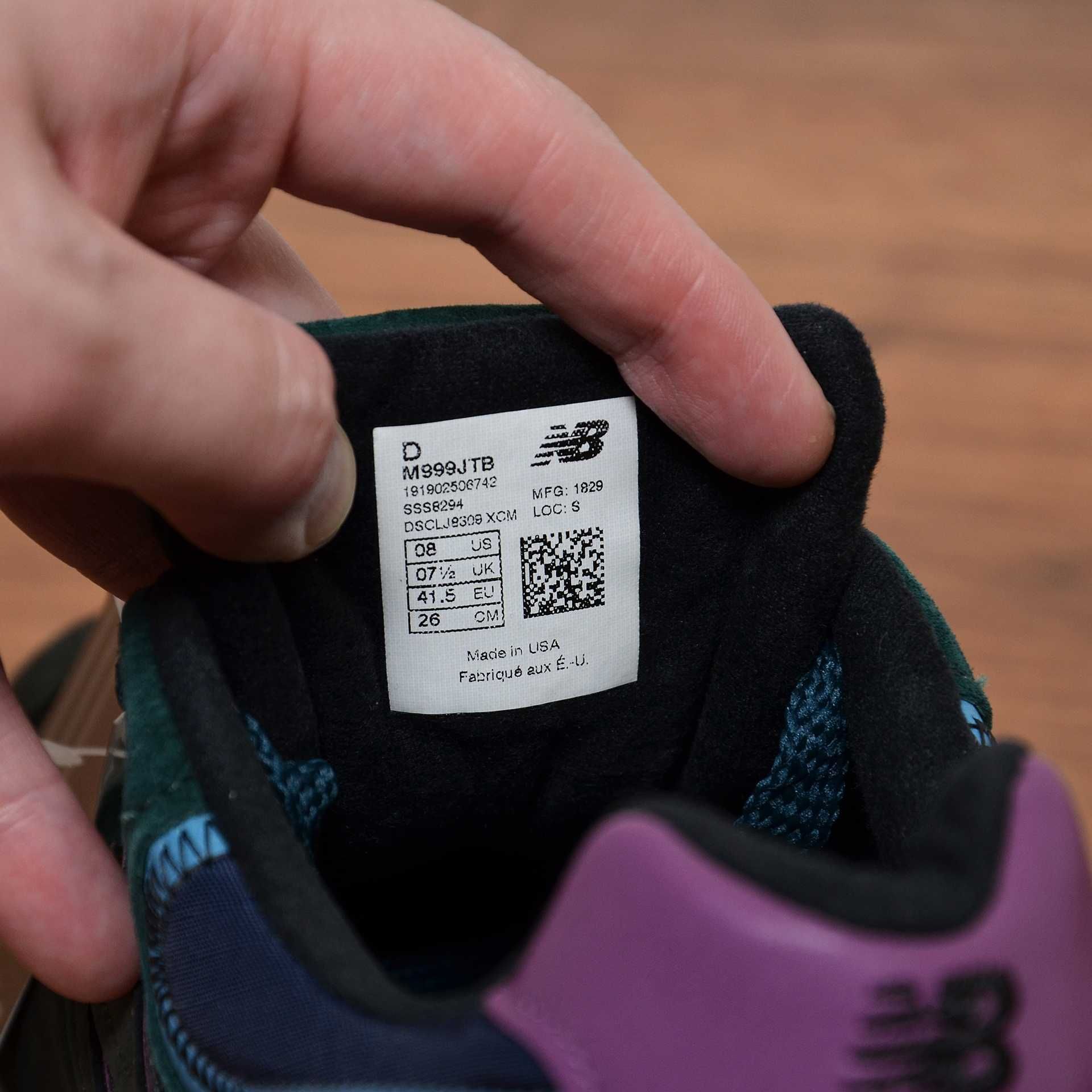 New Balance 999 Made in USA Green Black Purple оригинал 41 / 26см