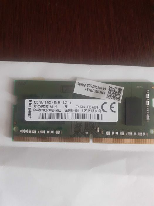 Память в ноутбук-  4Gb,1Rx16 PC4-2666V DDR-4