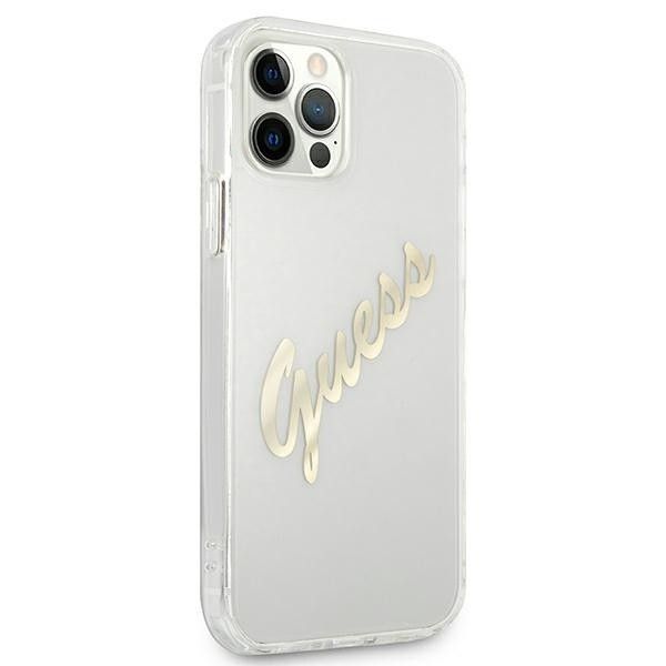 Etui Guess do iPhone 12/12 Pro Hardcase Vintage Script Gold