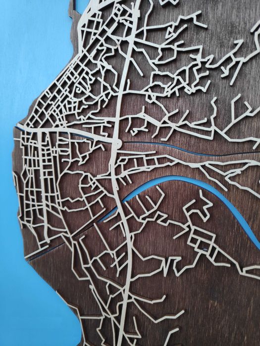 карта міста багатошарова, подарунок , картина декор з фанери