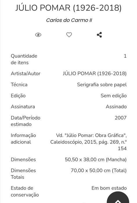 Serigrafia de Júlio Pomar