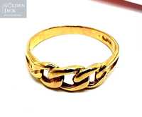 Złoty pierścionek splot Pancerka złoto pr. 750 waga 2,66g rozmiar 15,5