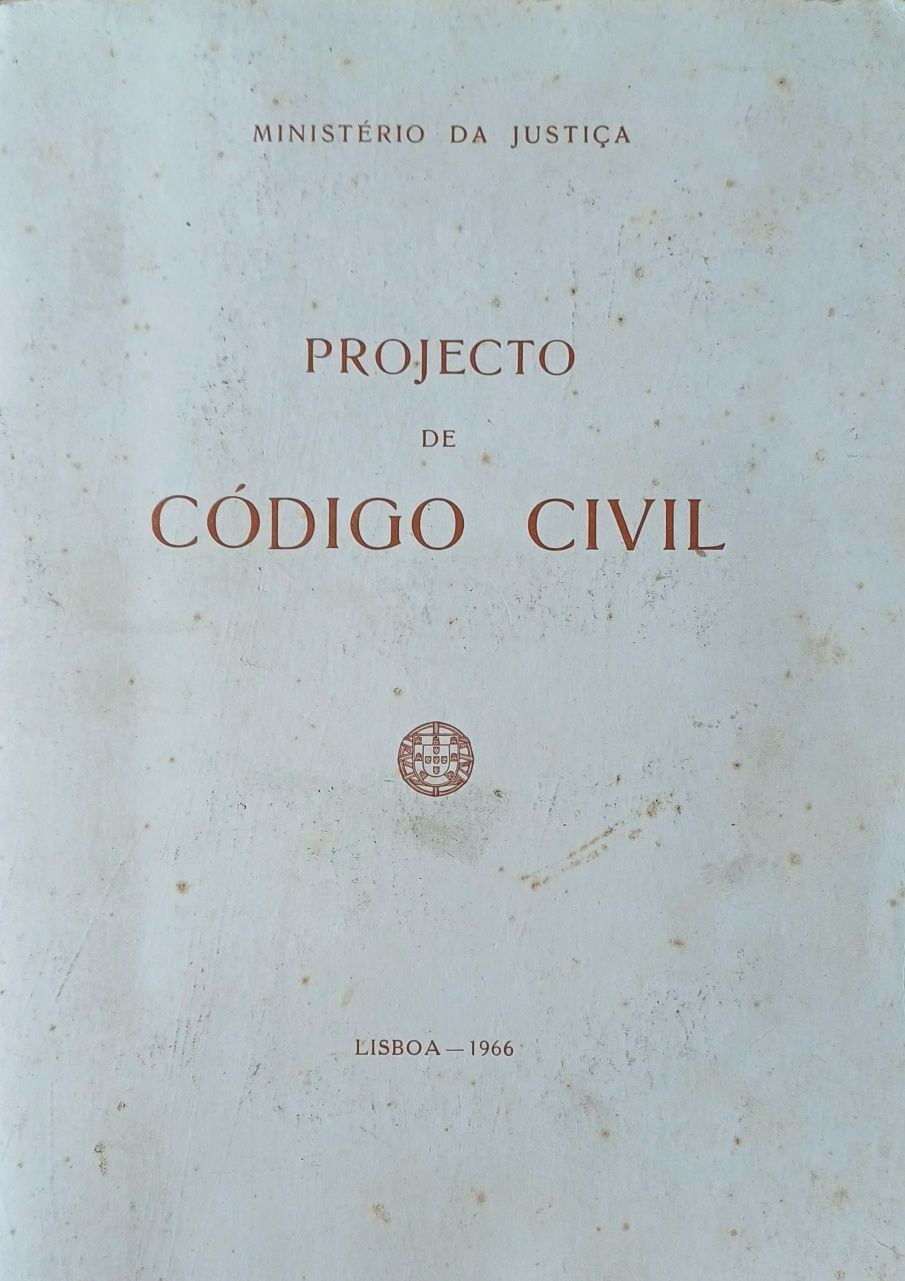 Justiça Projecto de Código Civil Ano 1966 Ministério da Justiça Bom es