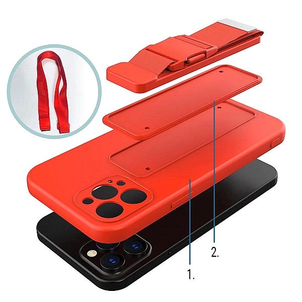 Rope case żelowe etui ze smyczą łańcuszkiem torebka smycz iPhone 13 ja