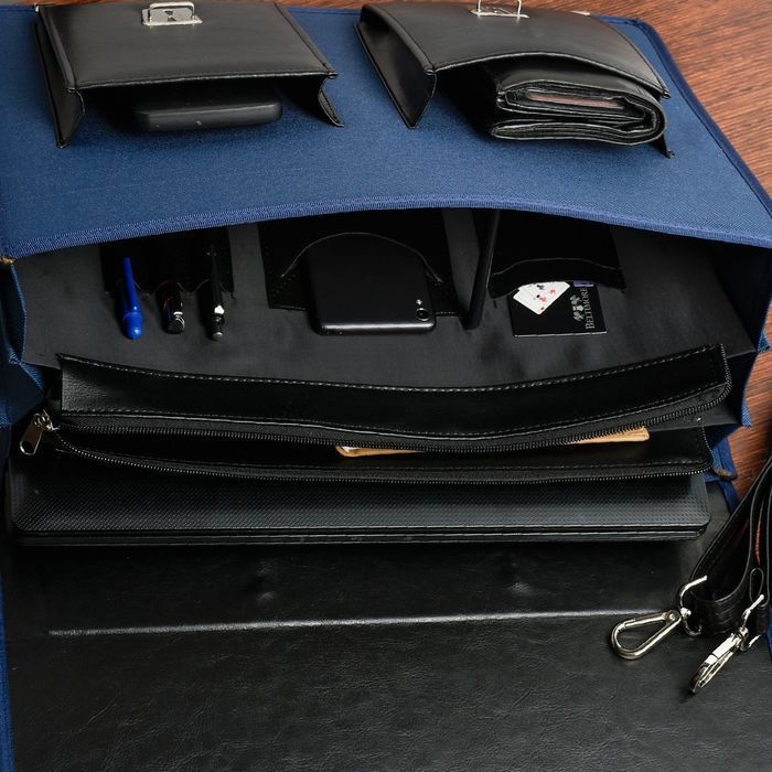 Beltimore luksusowa męska aktówka teczka torba duża laptopa niebieska