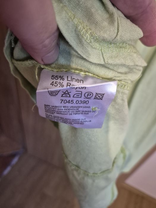 Sukienka letnia damska plażowa miejska len z domieszką mięta XXL