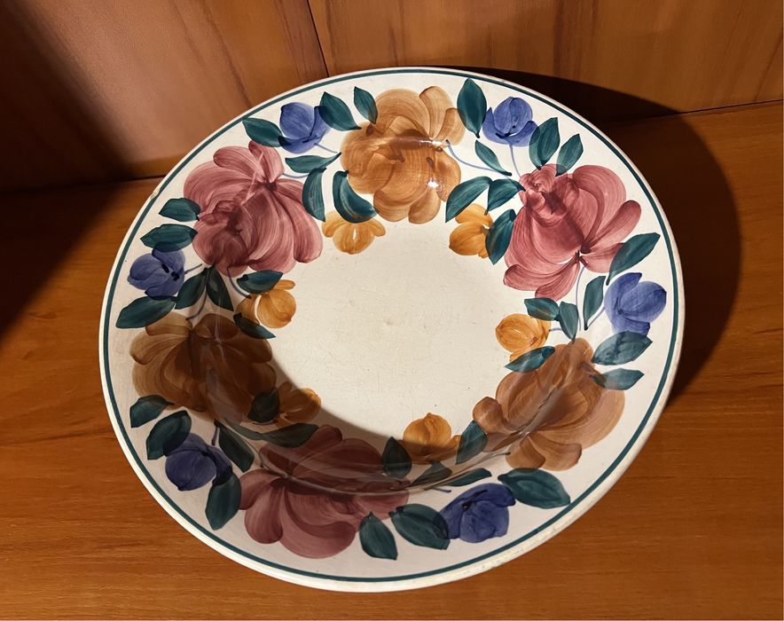 Talerz ozdobny fajans PRL