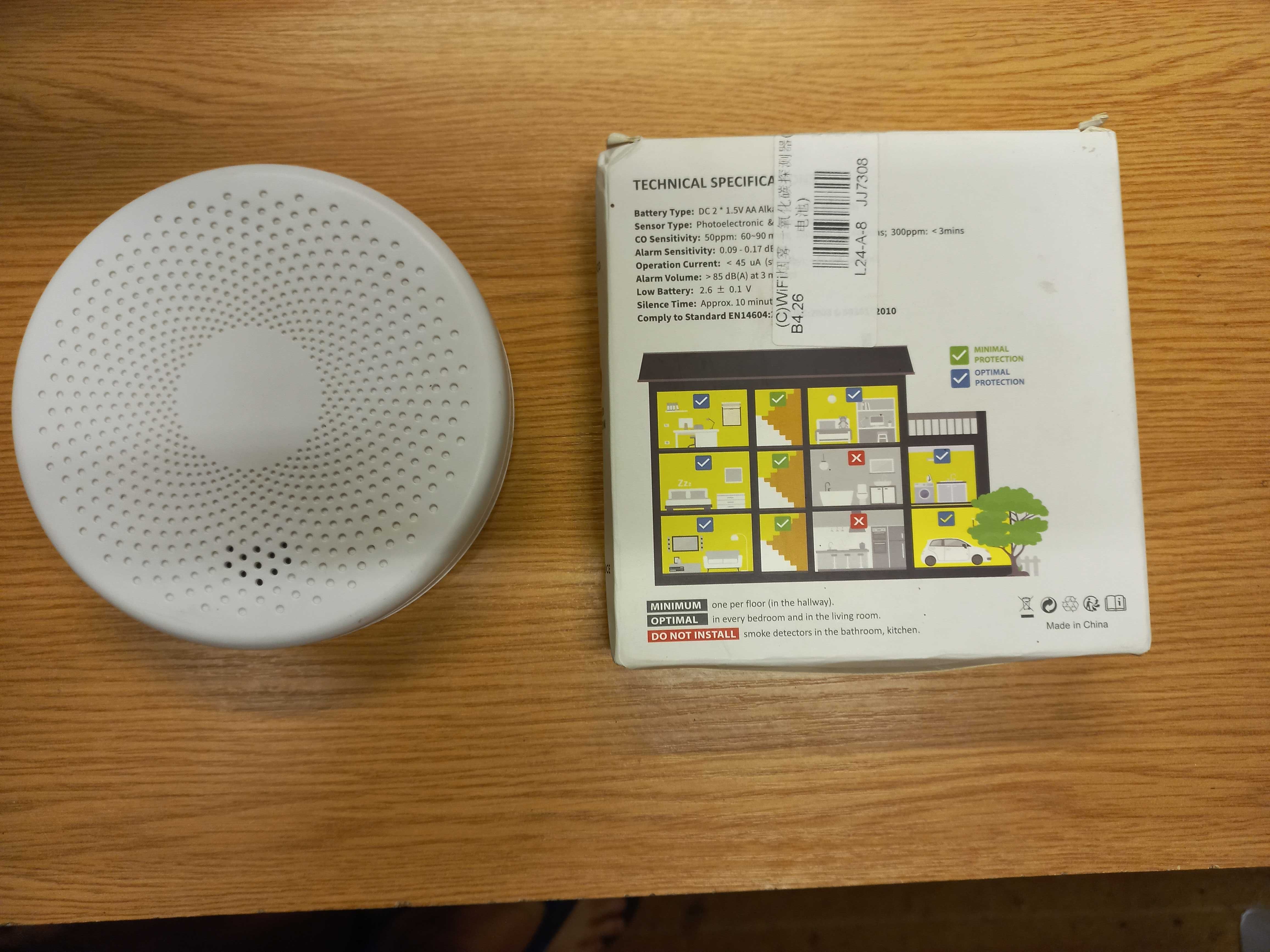 Детектор диму датчик окису вуглецю розумний 2 в 1 WiFi