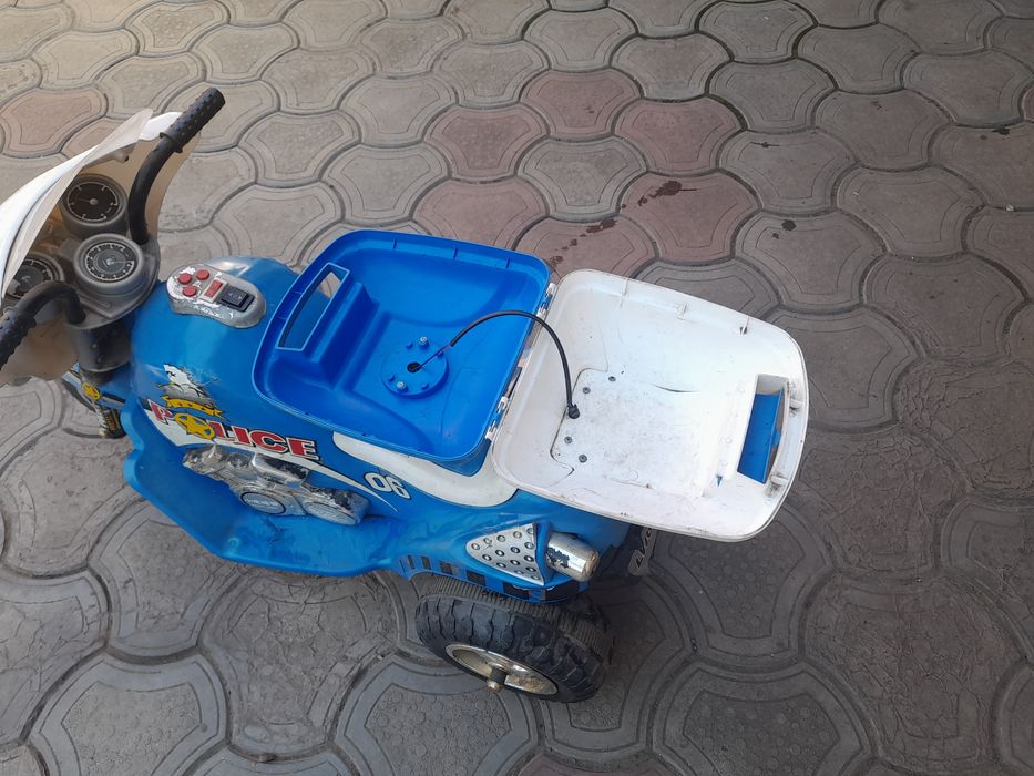 Детский трехколесный электрический мотоцикл велосипед