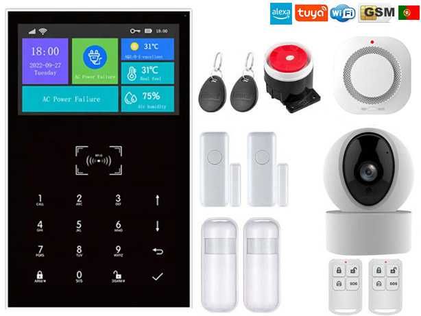 Alarme Casa Tuya Alexa sem Fios GSM/WiFi Android/iOS Português NOVO