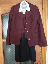 Шкільна форма на дівчинку, 1-4 клас, піджак, жилет, блузка, спідниця
