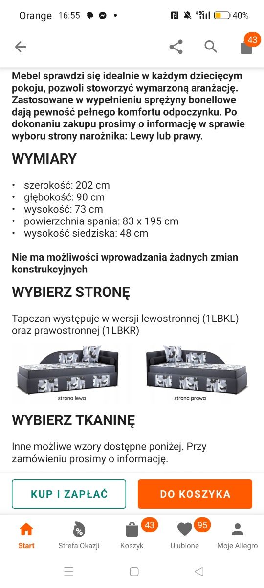 Tapczan, łóżko jednoosobowe, łóżko młodzieżowe