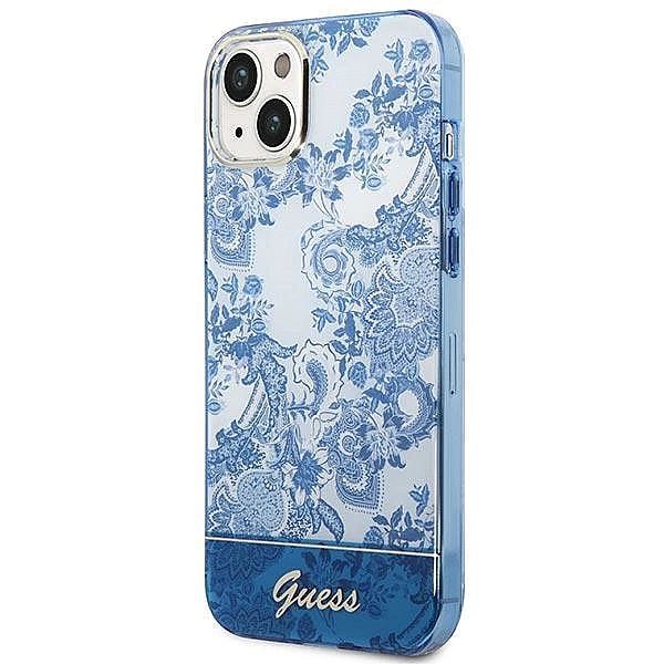 Etui Guess Porcelain Collection na iPhone 14 Plus - niebieskie